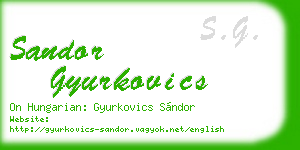 sandor gyurkovics business card